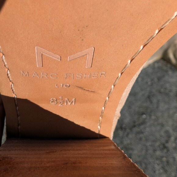 Marc Fisher Oshay Beige Suede Western Chelsea Booties | 8 / 8.5 - Picture 8 of 11